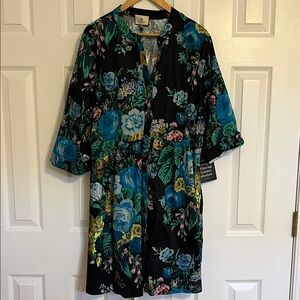 Tuckernuck Verdant Floral Royal Shirt Dress XXL NWT